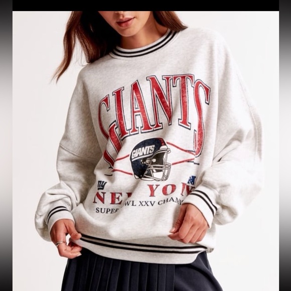 New York Giants Graphic Oversized Sunday Crew – Size XL Like New - Picture 1 of 8